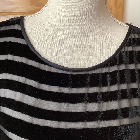 EILEEN FISHER Black Silk Velvet Burnout Cap Sleeve Top Size S - Picture 6 of 10